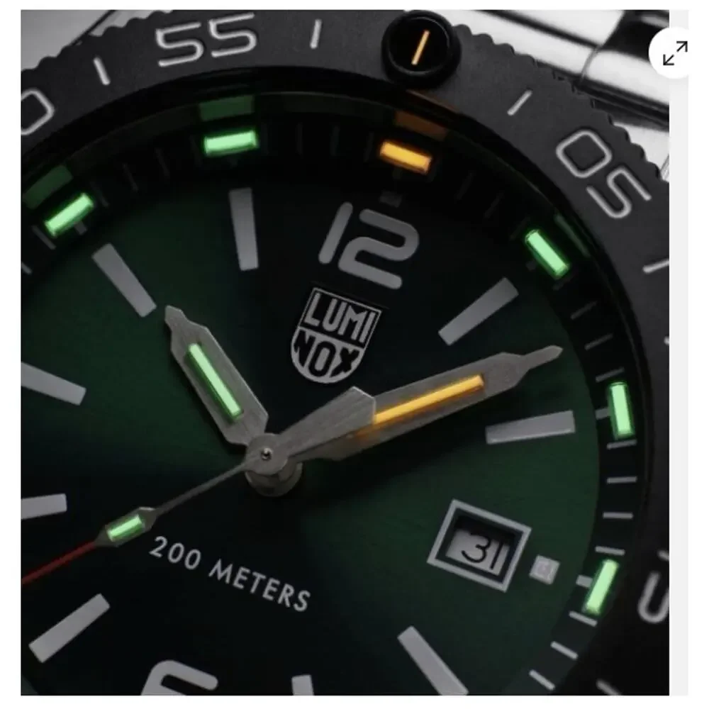 Swiss Luminox XS.3137 Pacific Diver Green Dial Tritium Stainless Mens 44mm Watch
